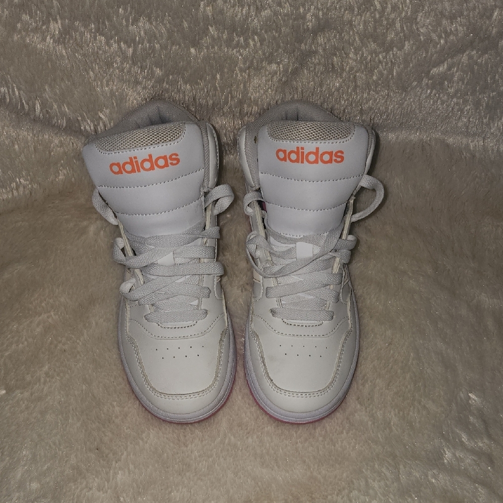 Adidas High-Top Sneakers White and Orange